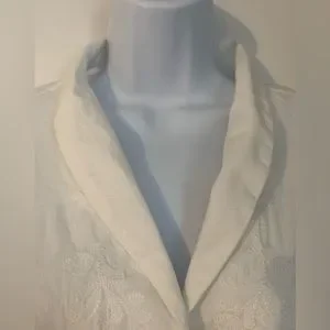 Haut Blanc Brodé Coldwater Creek - Taille XS (4-6), Occasion Très Bon état - Style Régulier